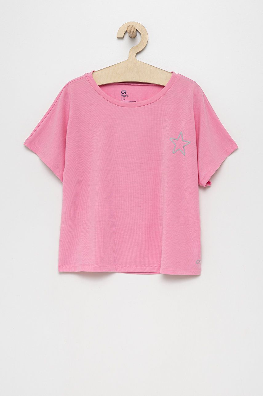 Dětské tričko GAP růžová barva - růžová -  95% Polyester