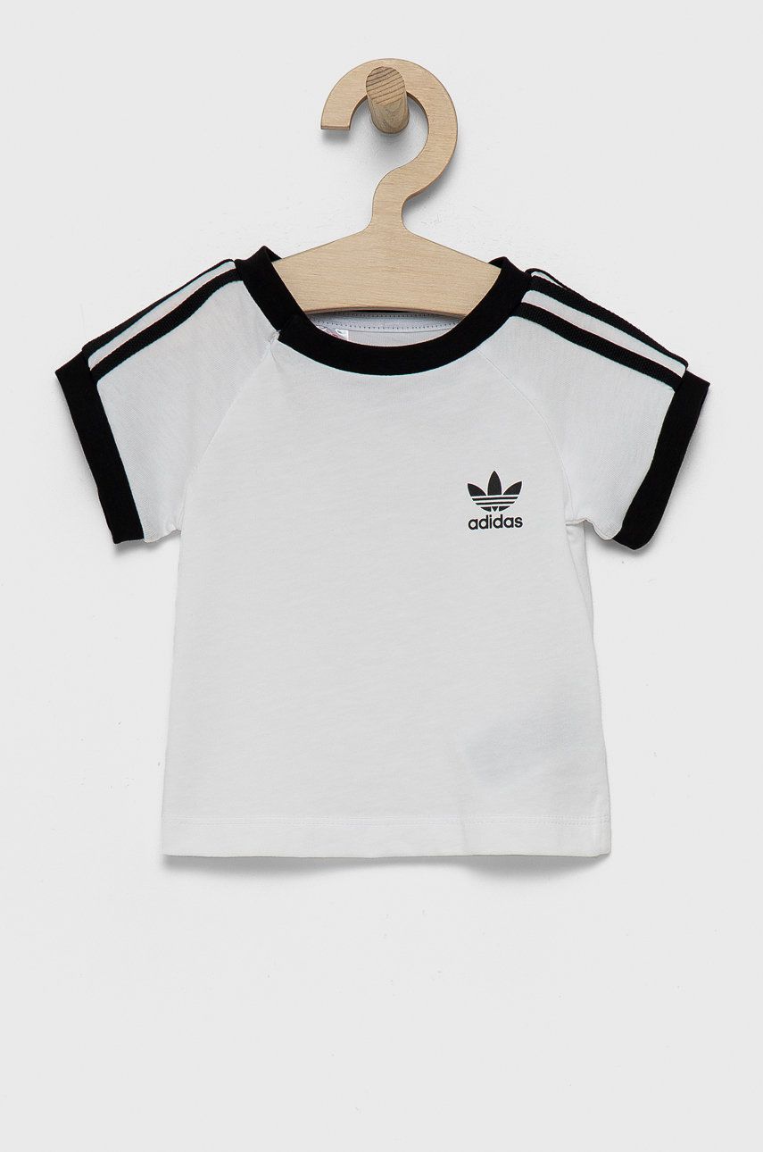 Adidas Originals Tricou de bumbac pentru copii culoarea alb, cu imprimeu