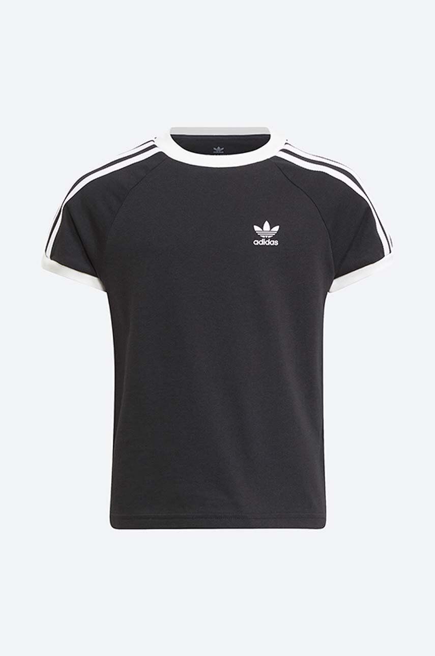 adidas Originals tricou de bumbac pentru copii 3STRIPES TEE culoarea negru, cu imprimeu