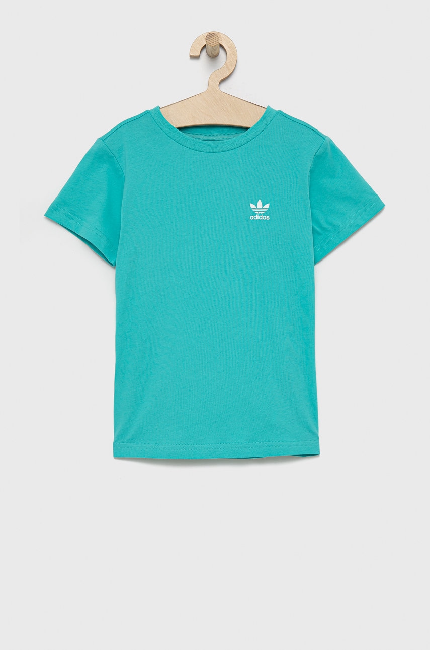 Adidas Originals tricou copii culoarea turcoaz, material neted
