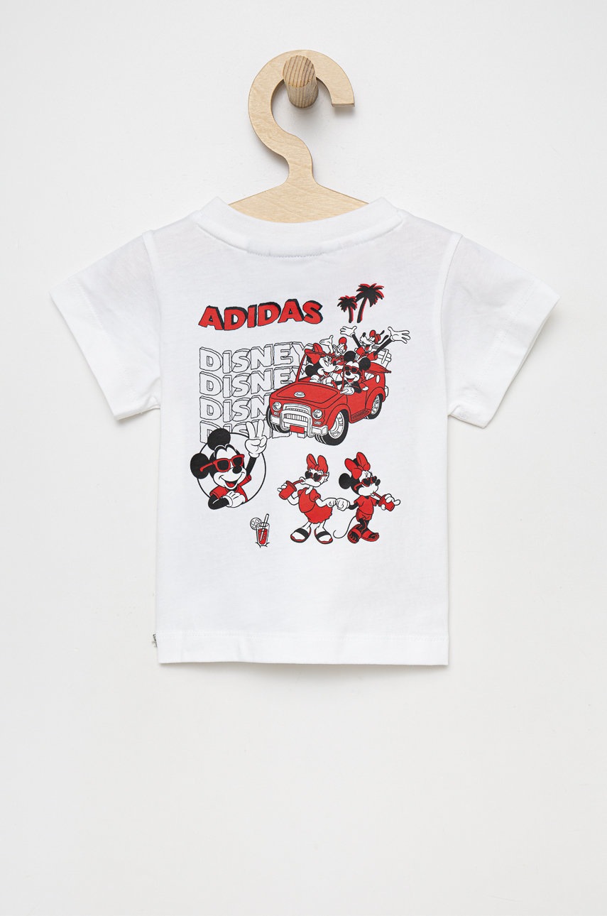 

Дитяча бавовняна футболка adidas Originals Disney HF7523 колір білий з принтом