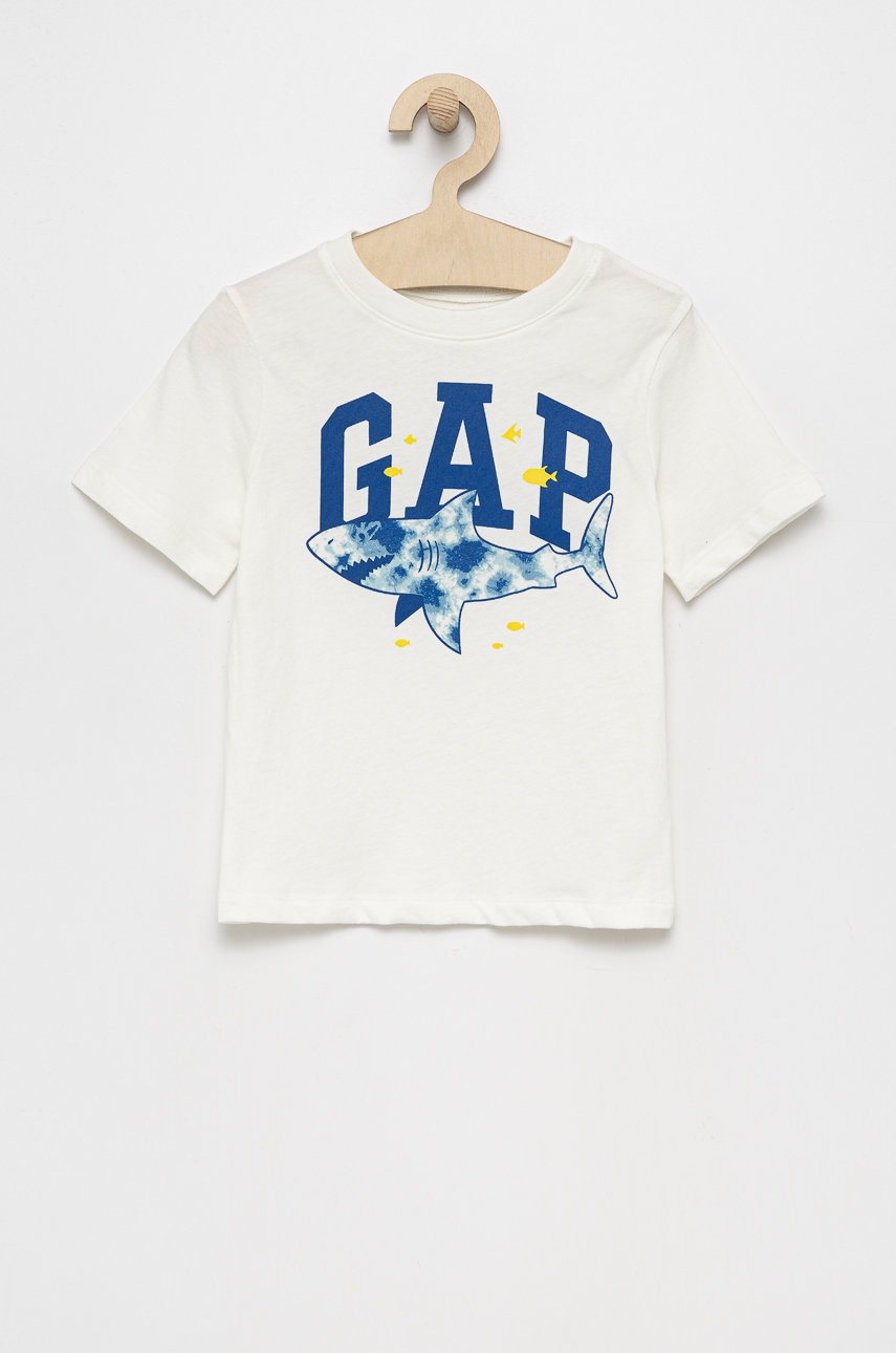 

Детска памучна тениска GAP в бяло с принт, Бял