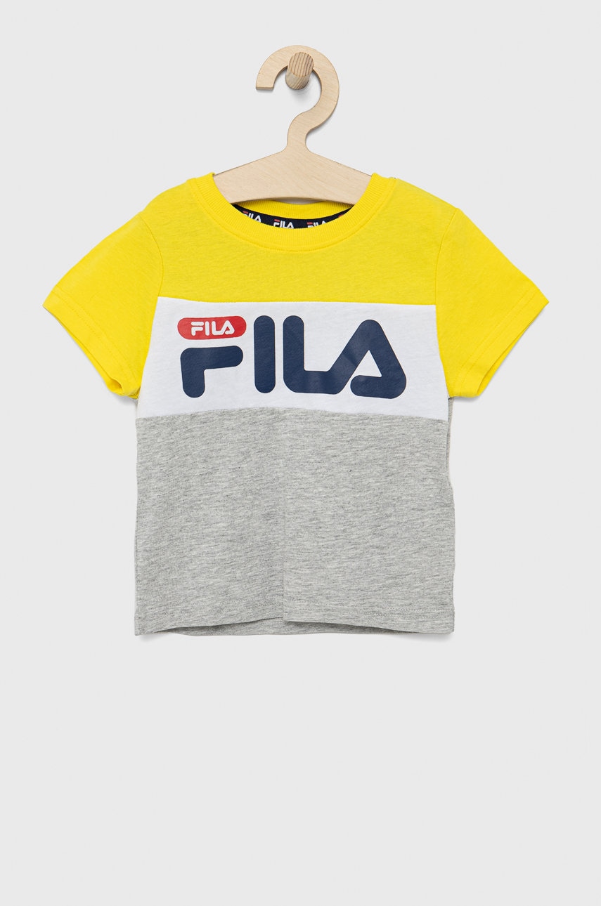 Fila tricou de bumbac pentru copii culoarea gri, modelator
