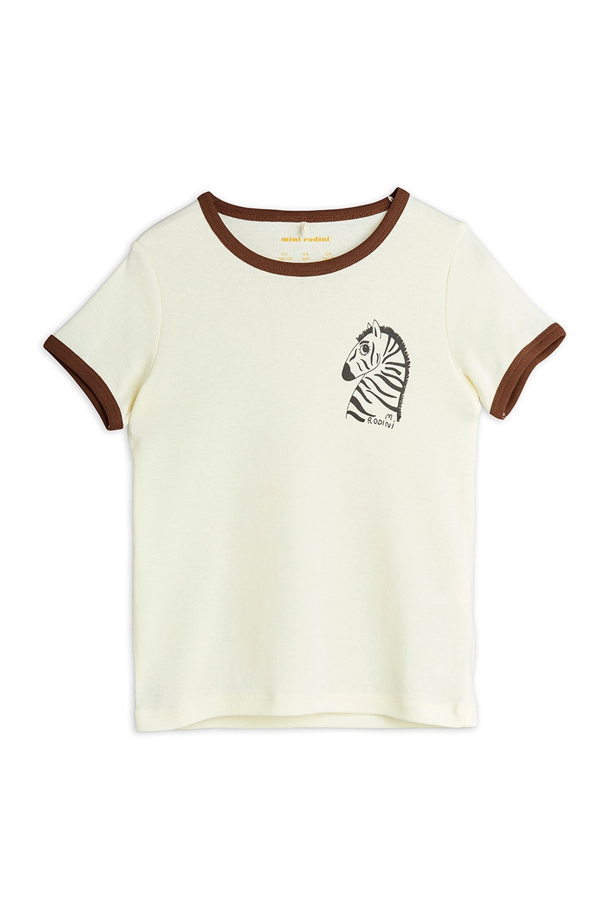 Mini Rodini tricou de bumbac pentru copii culoarea alb, cu imprimeu