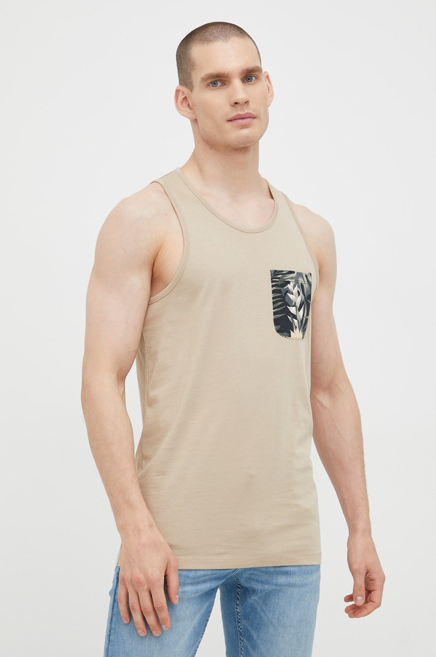 

Памучна тениска Jack & Jones в бежово, Бежов