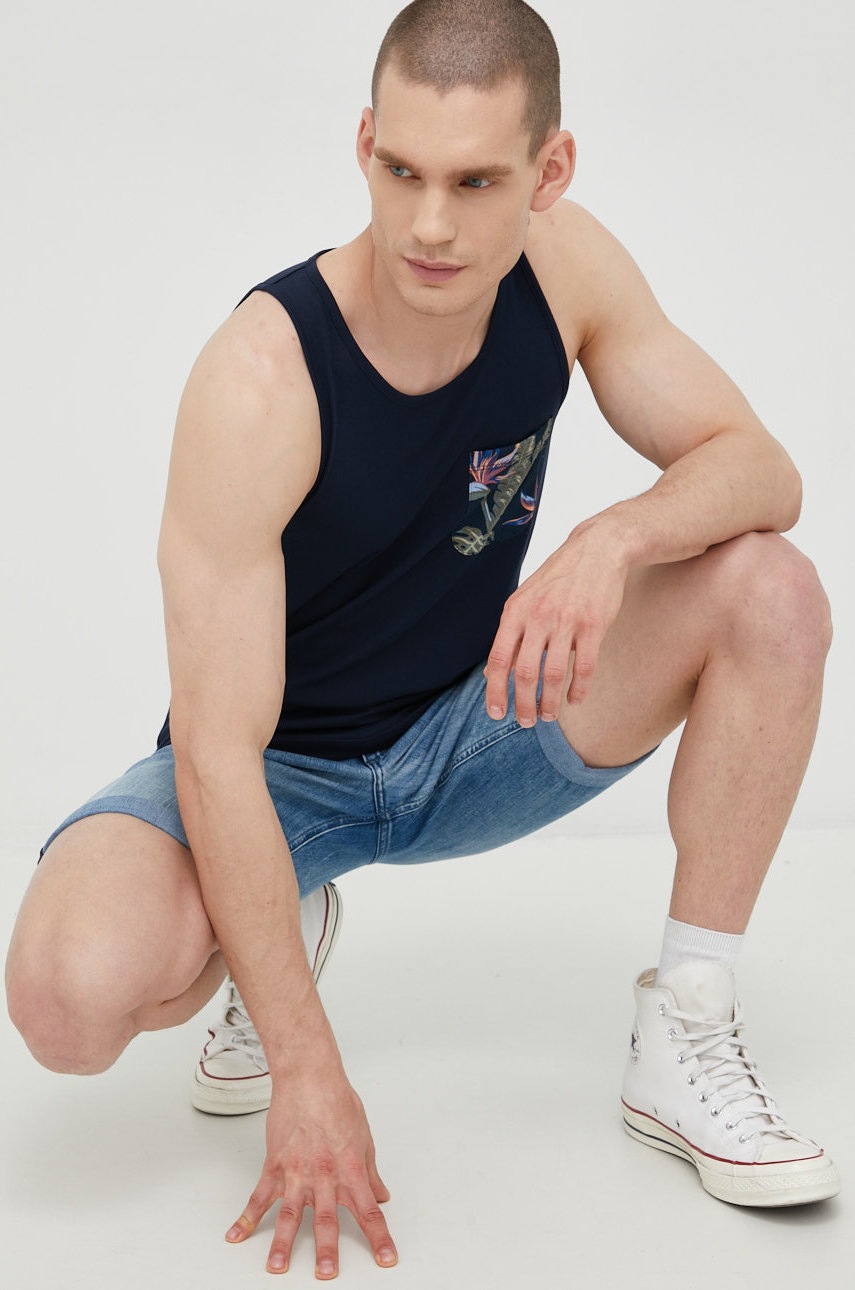 

Хлопковая футболка Jack & Jones цвет синий