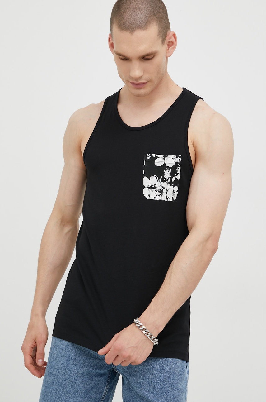 

Памучна тениска Jack & Jones в черно, Черен