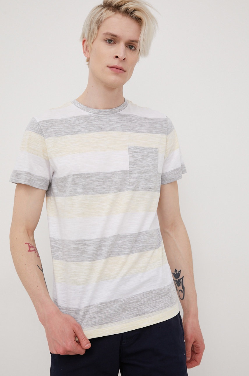 

Памучна тениска Jack & Jones в бежово с десен, Бежов