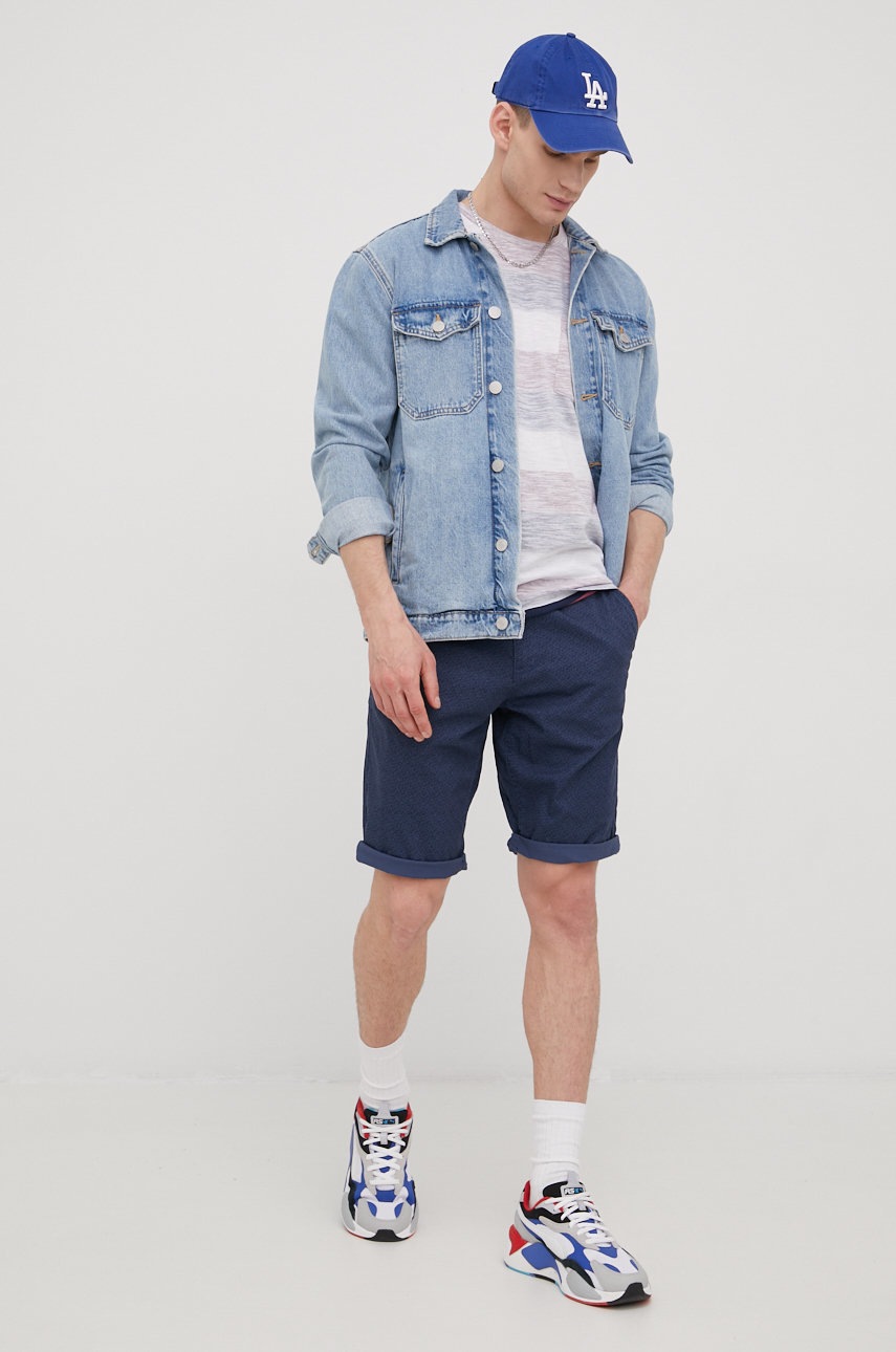 

Хлопковая футболка Jack & Jones цвет фиолетовый узорный