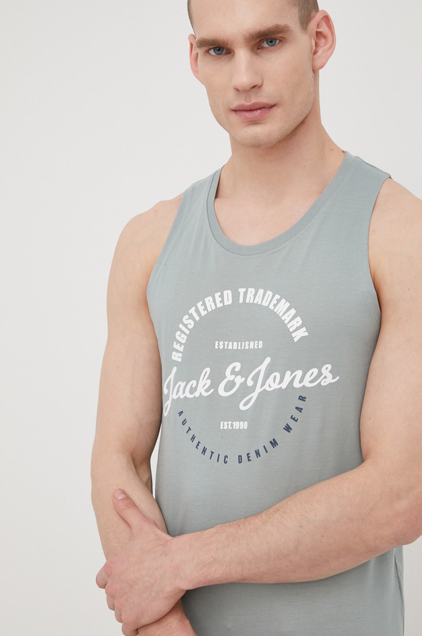 

Бавовняна футболка Jack & Jones колір зелений