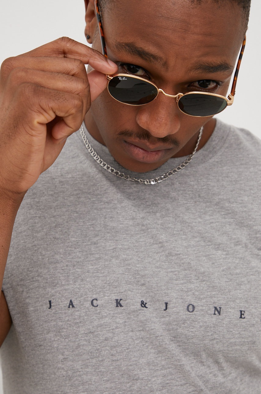 

Тениска Jack & Jones в сиво меланж на, Сив