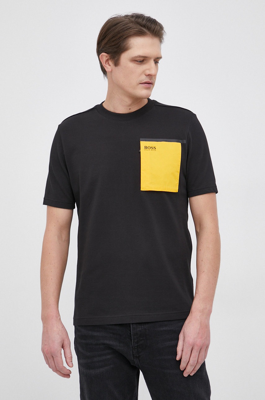 

Boss - Памучна тениска Boss Athleisure, Черен