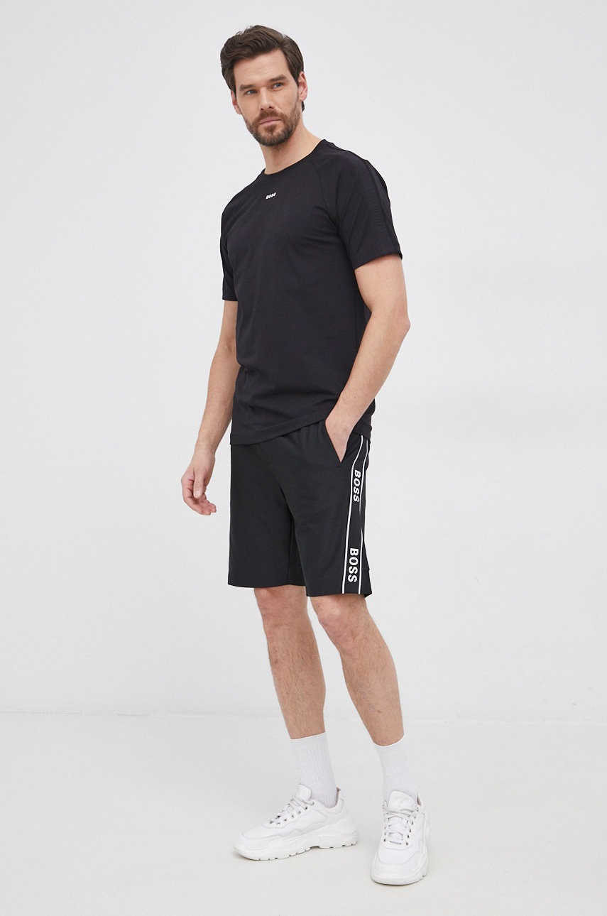 

Футболка Boss Athleisure цвет чёрный гладкий