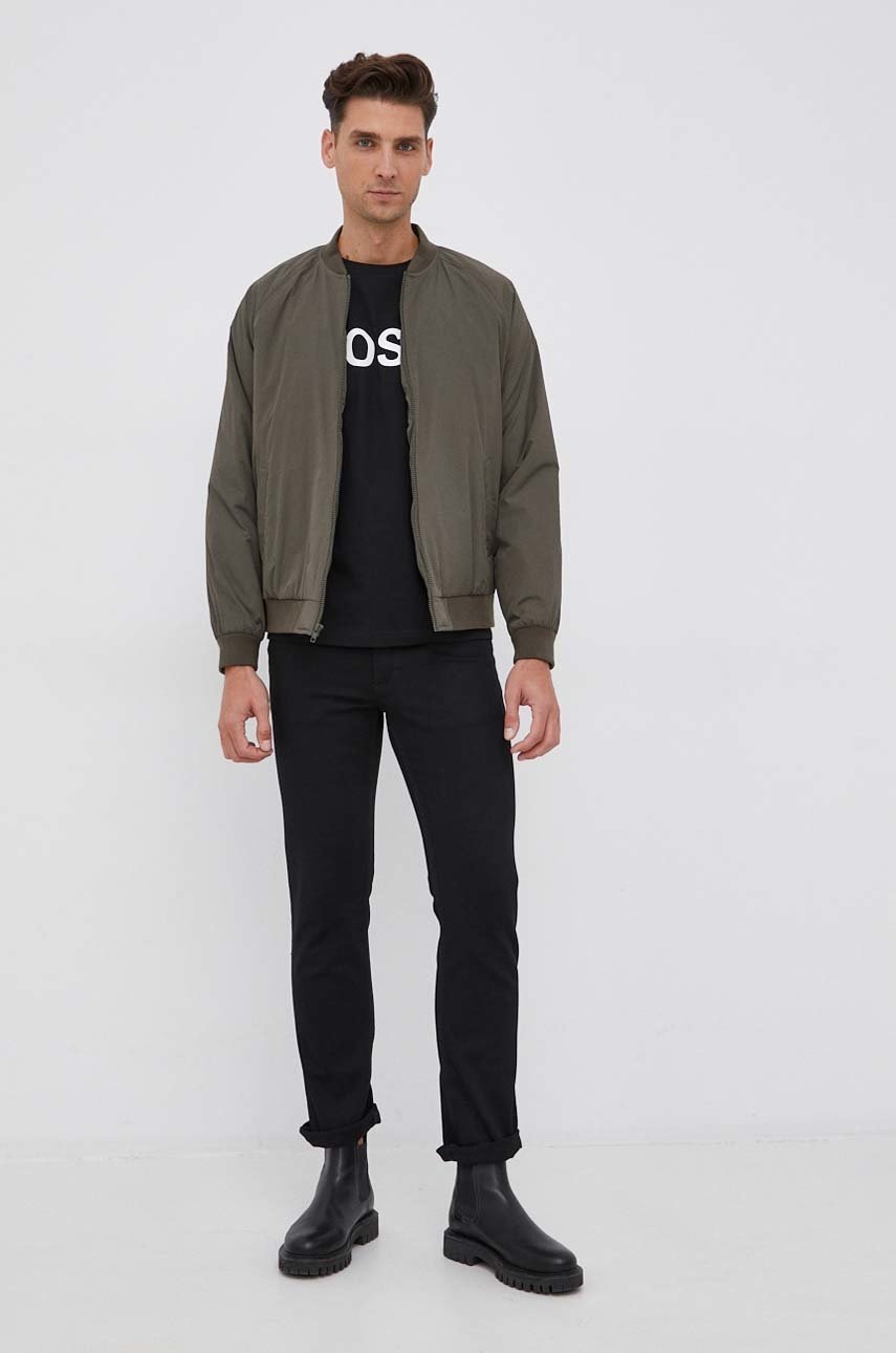 

Хлопковая футболка Boss Athleisure цвет чёрный с принтом