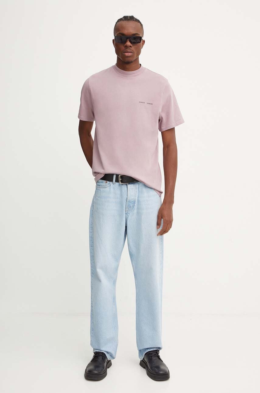 Samsoe Samsoe tricou din bumbac Norsbro barbati, culoarea gri, cu imprimeu, M20300010 Samsoe Samsoe tricou din bumbac Norsbro barbati, culoarea gri, cu imprimeu, M20300010