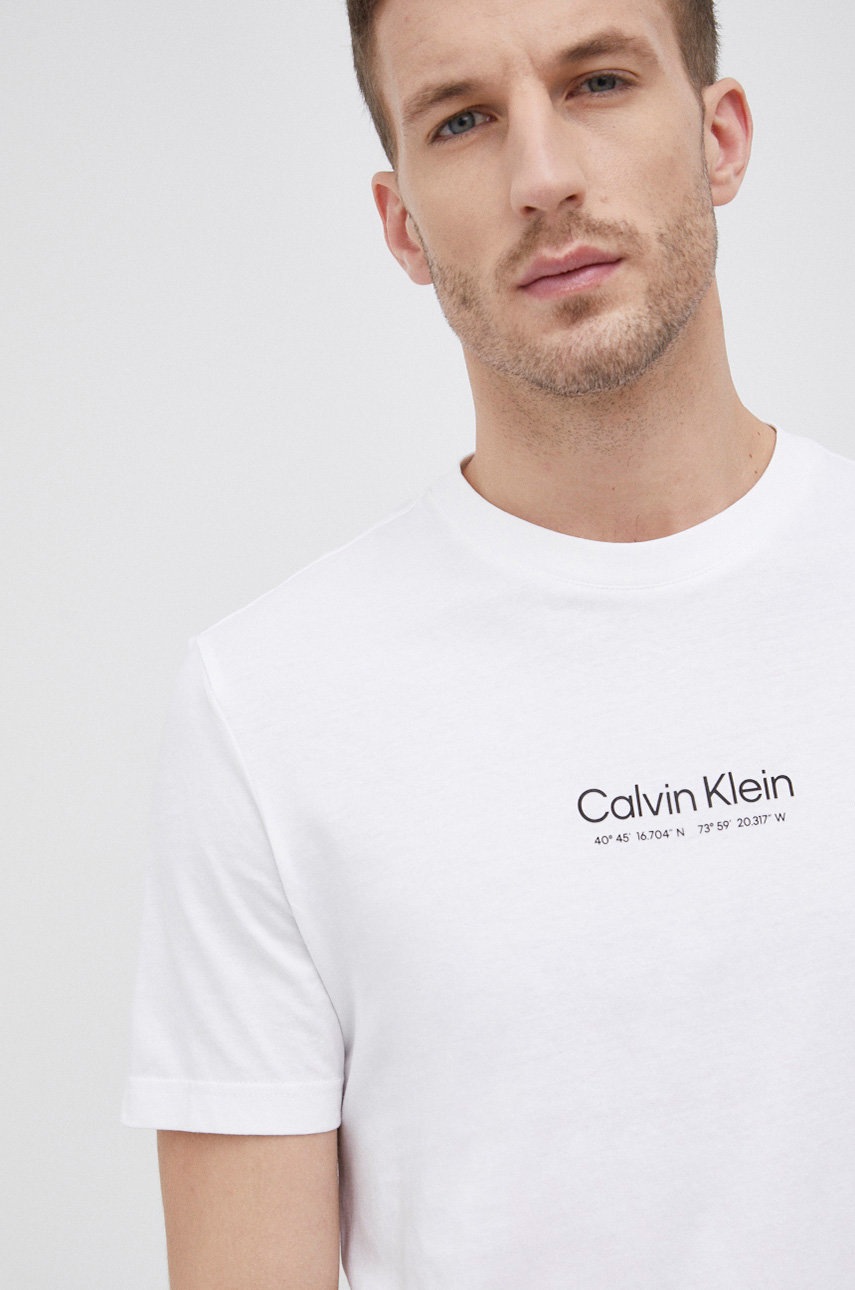 

Calvin Klein - Памучна тениска, Бял