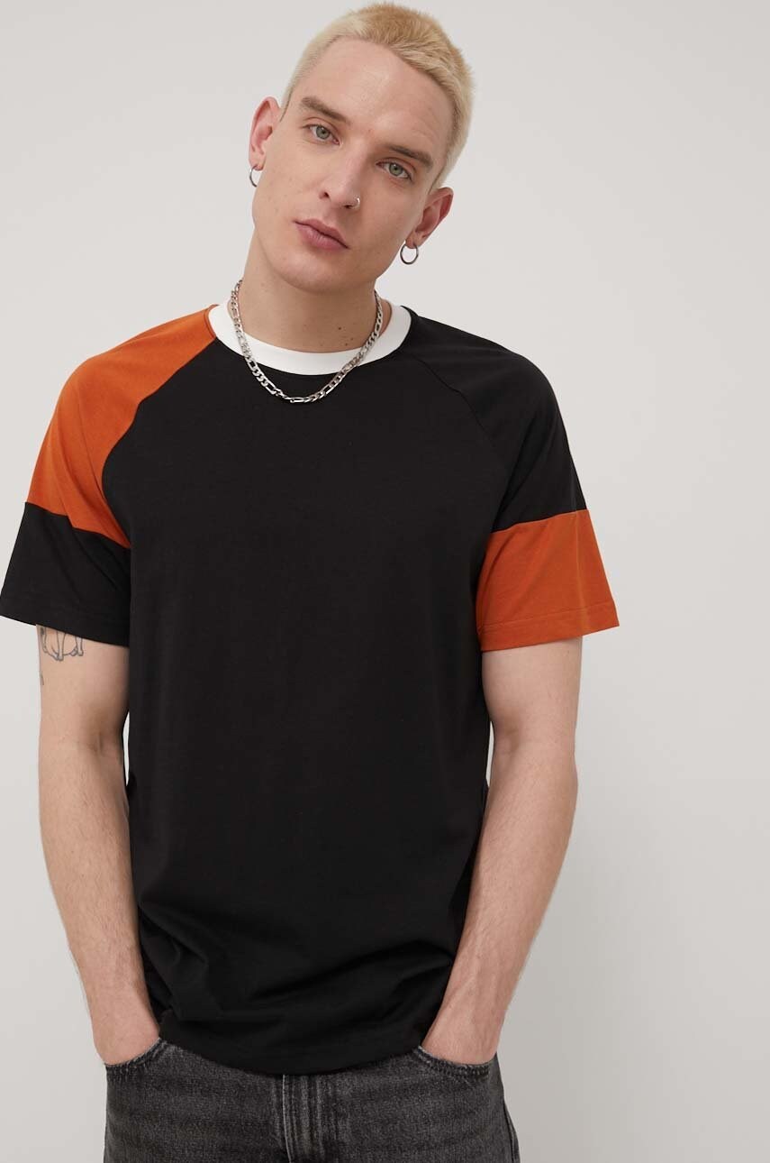 Only & sons tricou din bumbac culoarea negru, modelator