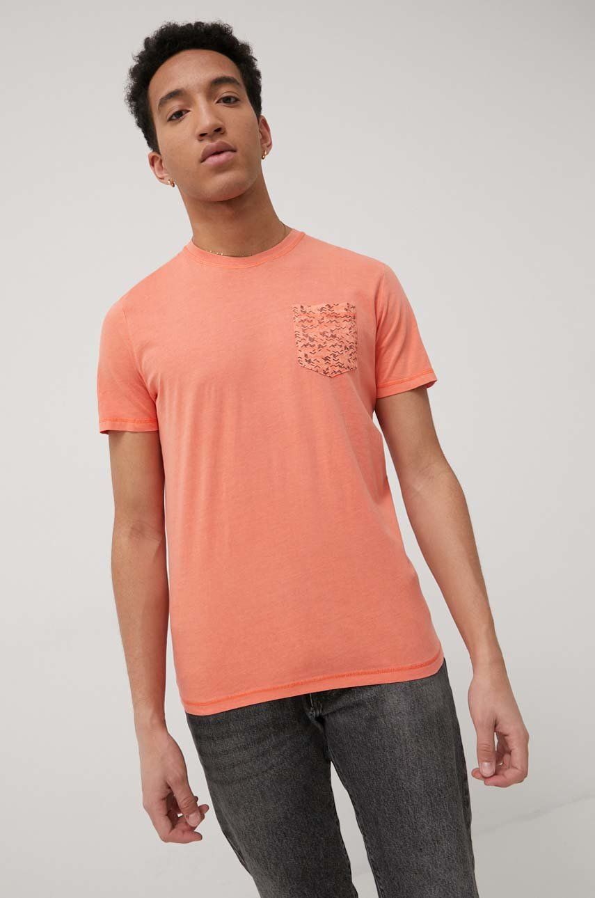 Tom Tailor tricou din bumbac culoarea portocaliu, cu imprimeu answear.ro imagine noua