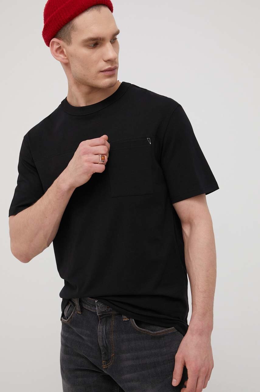 Jack & jones tricou barbati, culoarea negru, neted