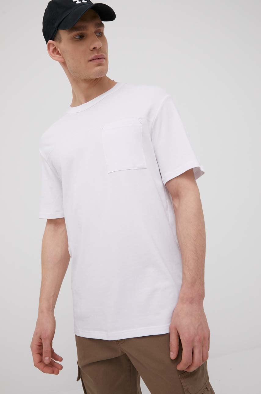 Jack & jones tricou barbati, culoarea alb, neted