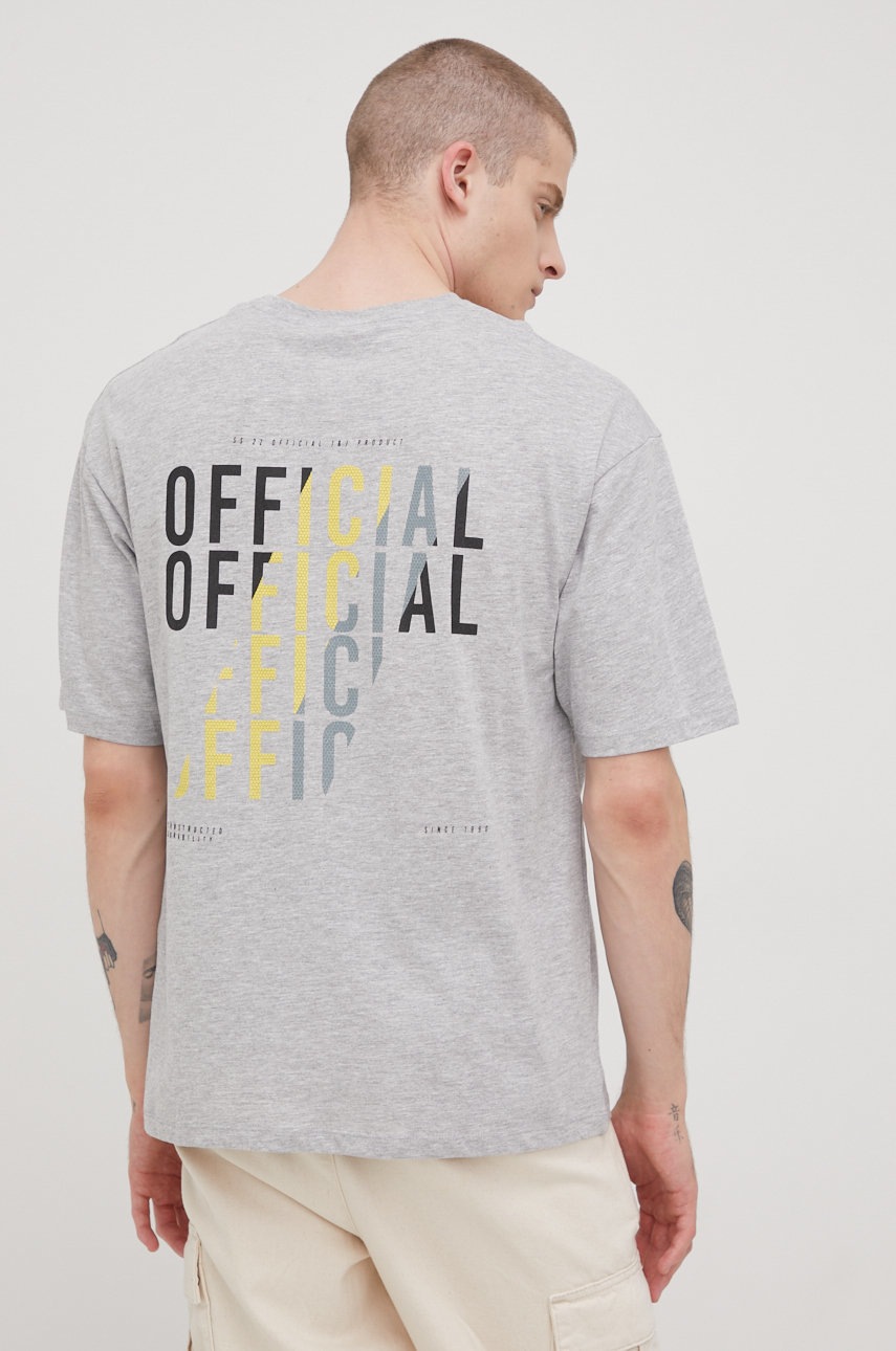 

Футболка Jack & Jones чоловічий колір сірий меланж