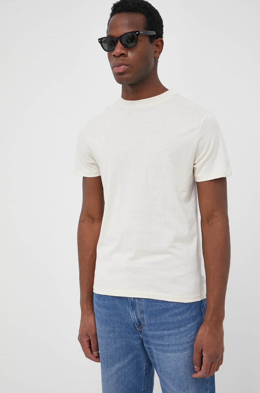 Tiger of sweden tricou din bumbac culoarea bej, neted