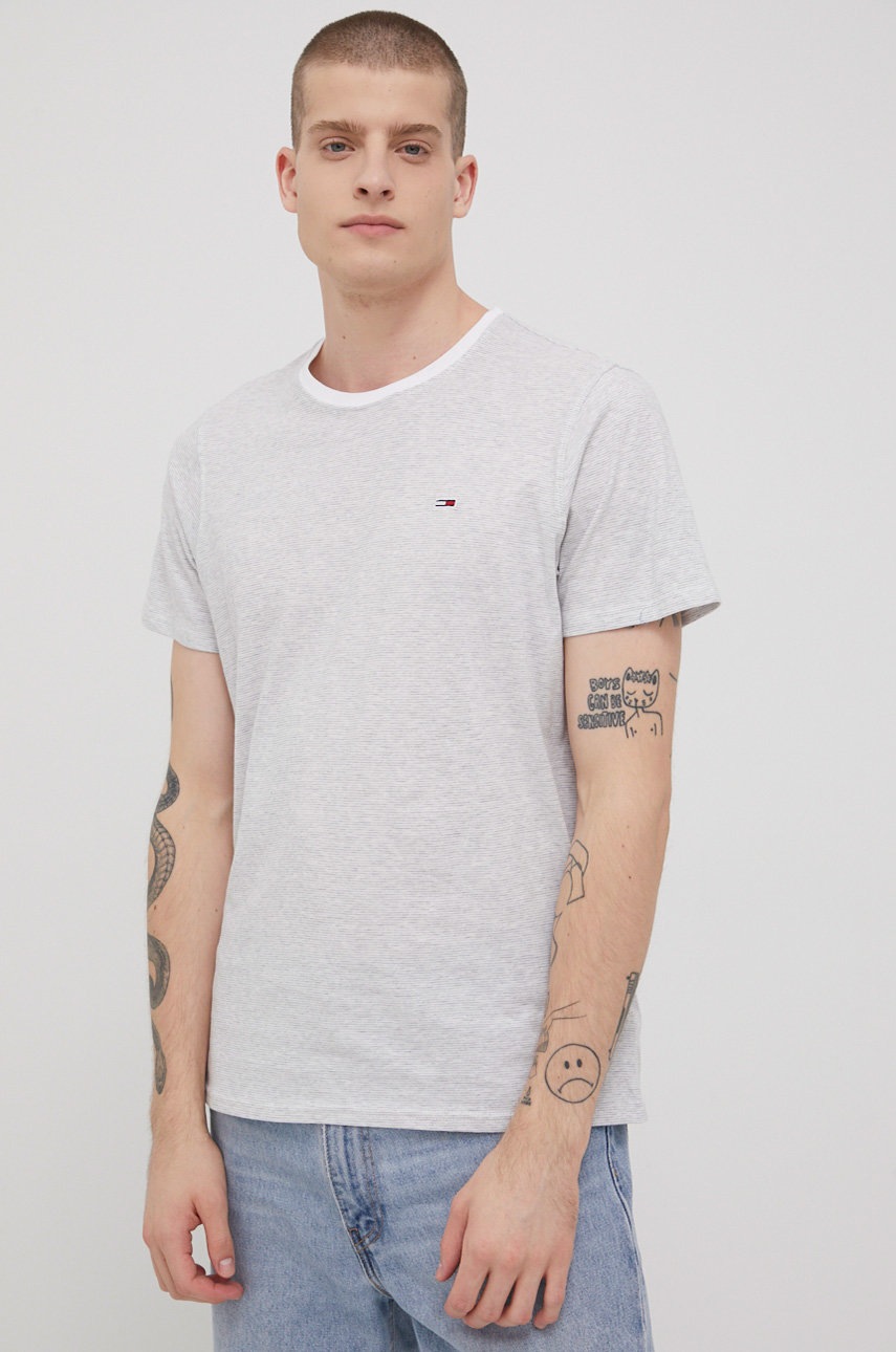 

Хлопковая футболка Tommy Jeans (2-pack) цвет чёрный узорная