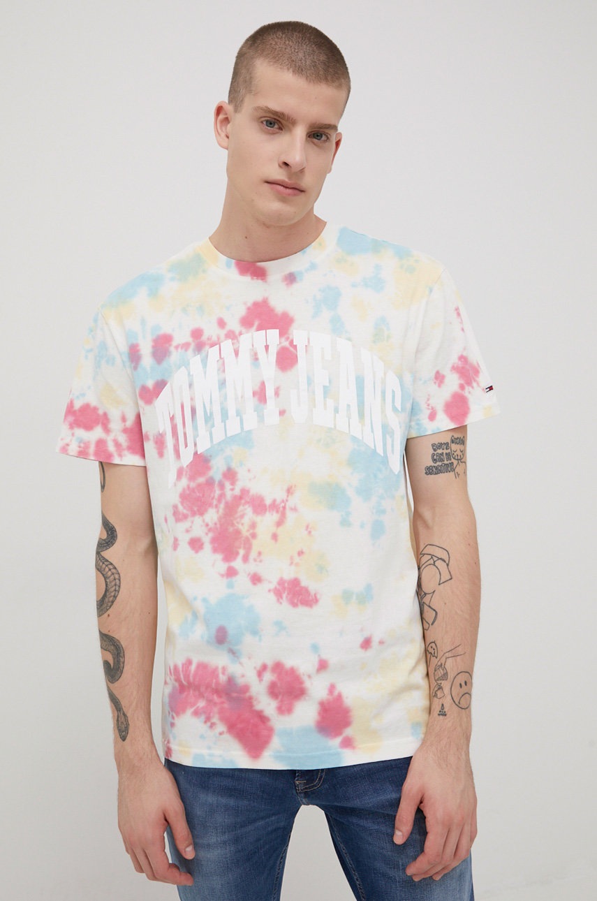 

Памучна тениска Tommy Jeans с принт, Многоцветен