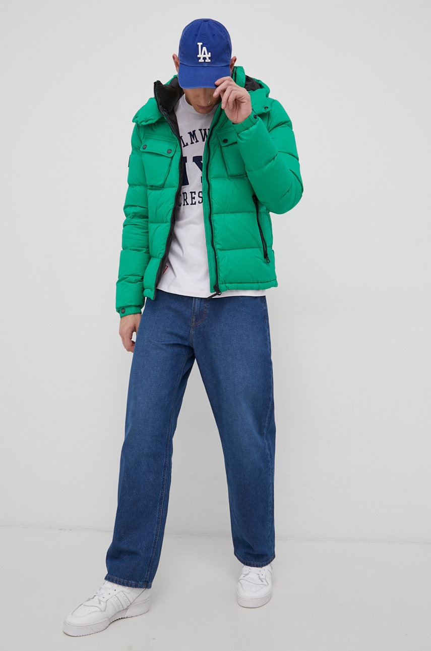 

Бавовняна футболка Superdry колір білий з аплікацією