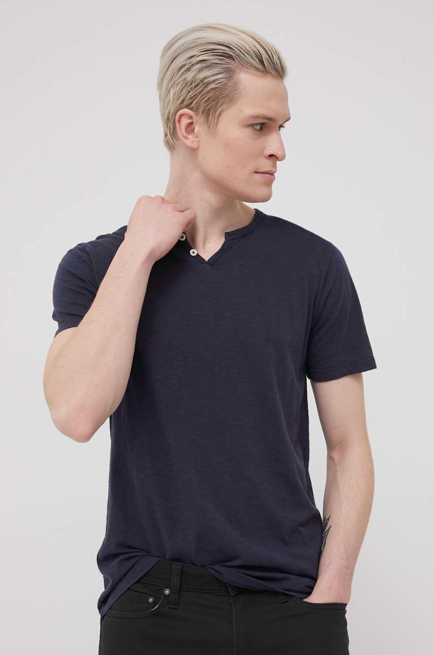 Produkt by jack & jones tricou din bumbac culoarea albastru marin, neted
