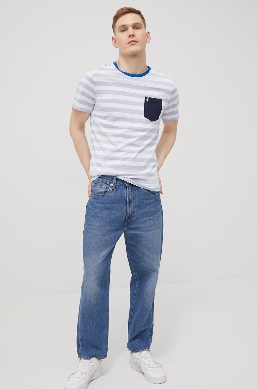 

Памучна тениска Produkt by Jack & Jones в бяло с десен, Бял