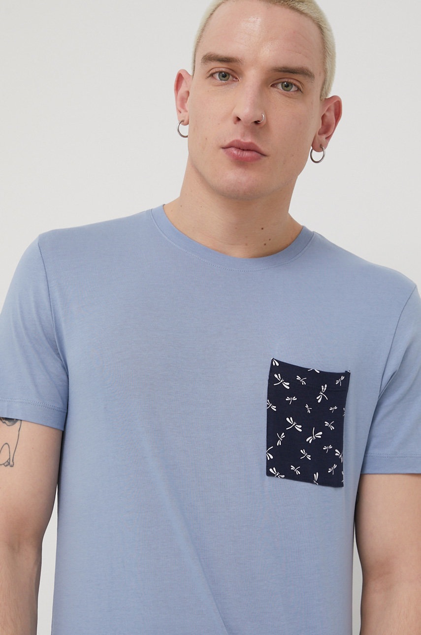 

Бавовняна футболка Produkt by Jack & Jones колір фіолетовий з аплікацією