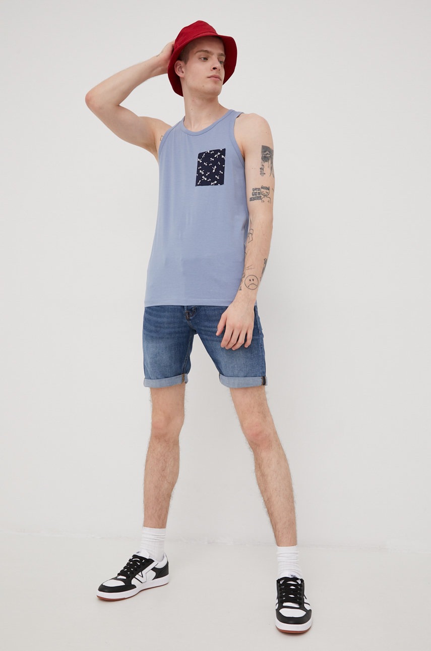 

Хлопковая футболка Produkt by Jack & Jones цвет фиолетовый