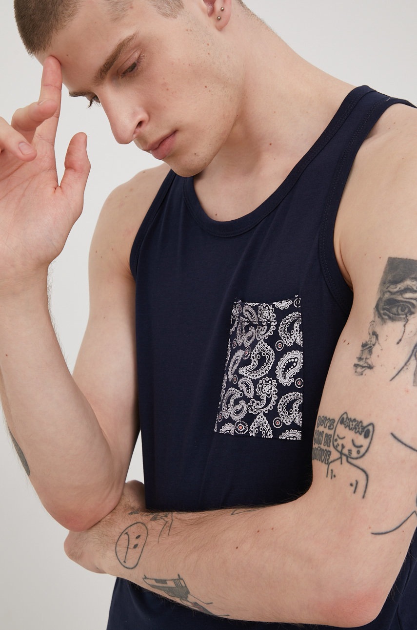 

Памучна тениска Produkt by Jack & Jones в тъмносиньо, Тъмносин