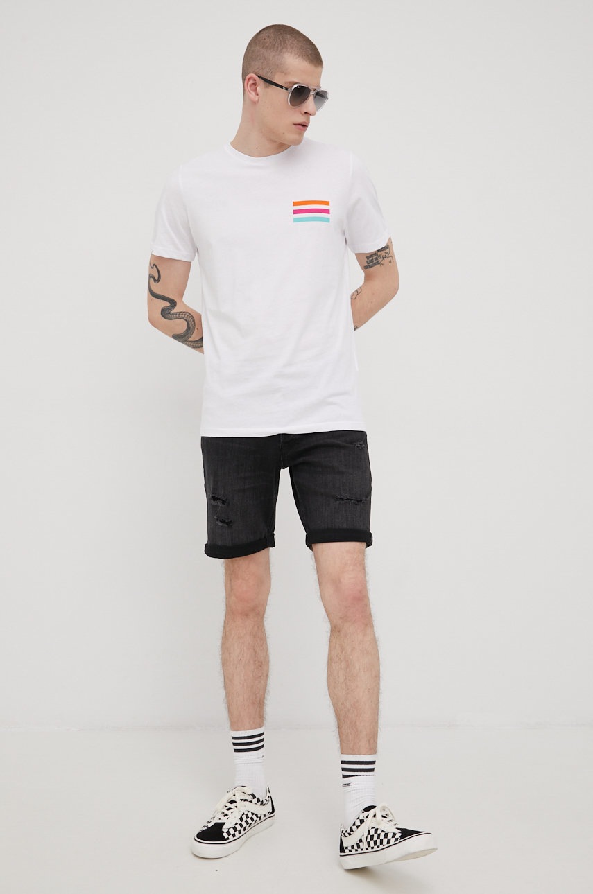 

Хлопковая футболка Produkt by Jack & Jones цвет белый с принтом