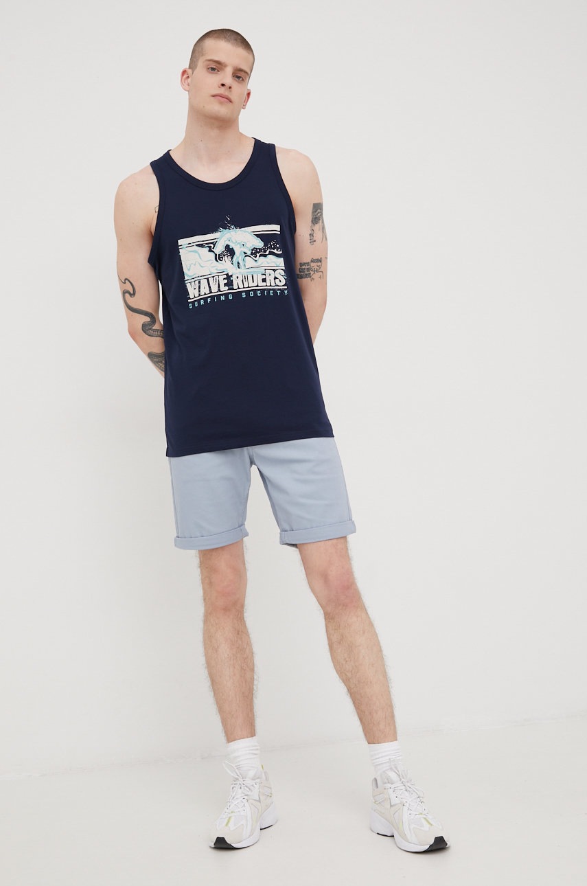 

Памучна тениска Produkt by Jack & Jones в тъмносиньо, Тъмносин