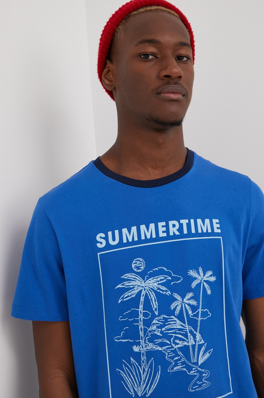 

Памучна тениска Produkt by Jack & Jones в лилаво с принт, Виолетов