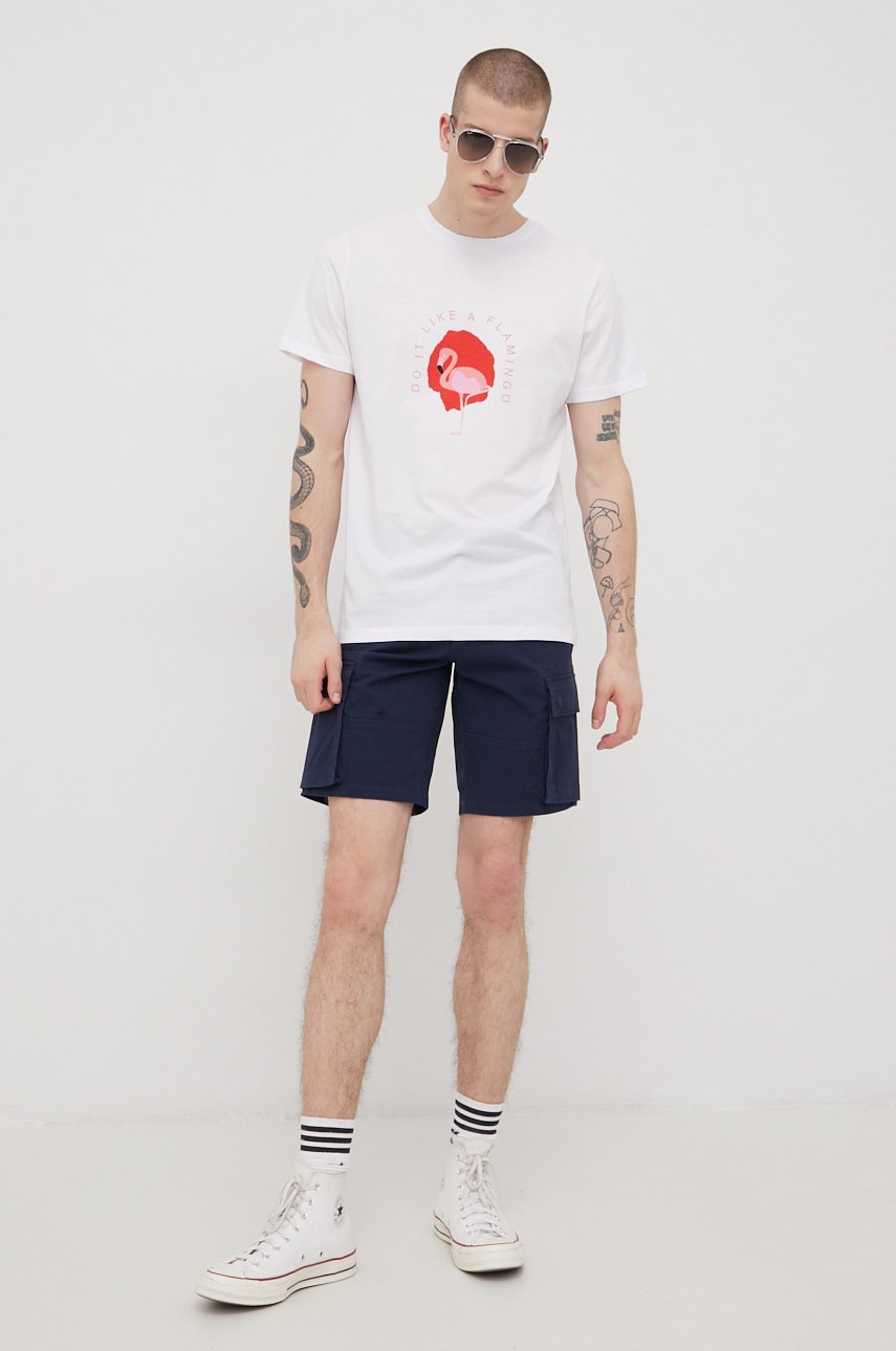 

Хлопковая футболка Produkt by Jack & Jones цвет белый с принтом