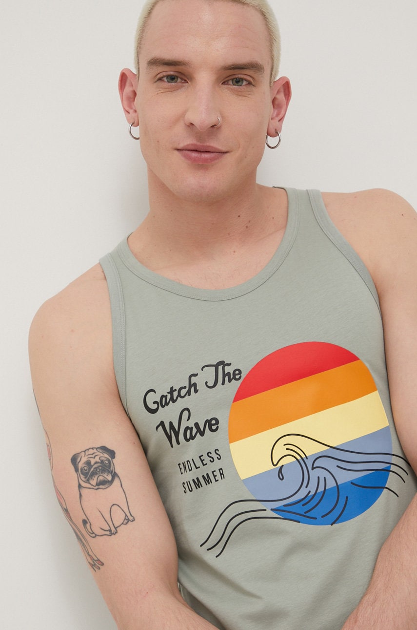Produkt by jack & jones tricou din bumbac culoarea gri