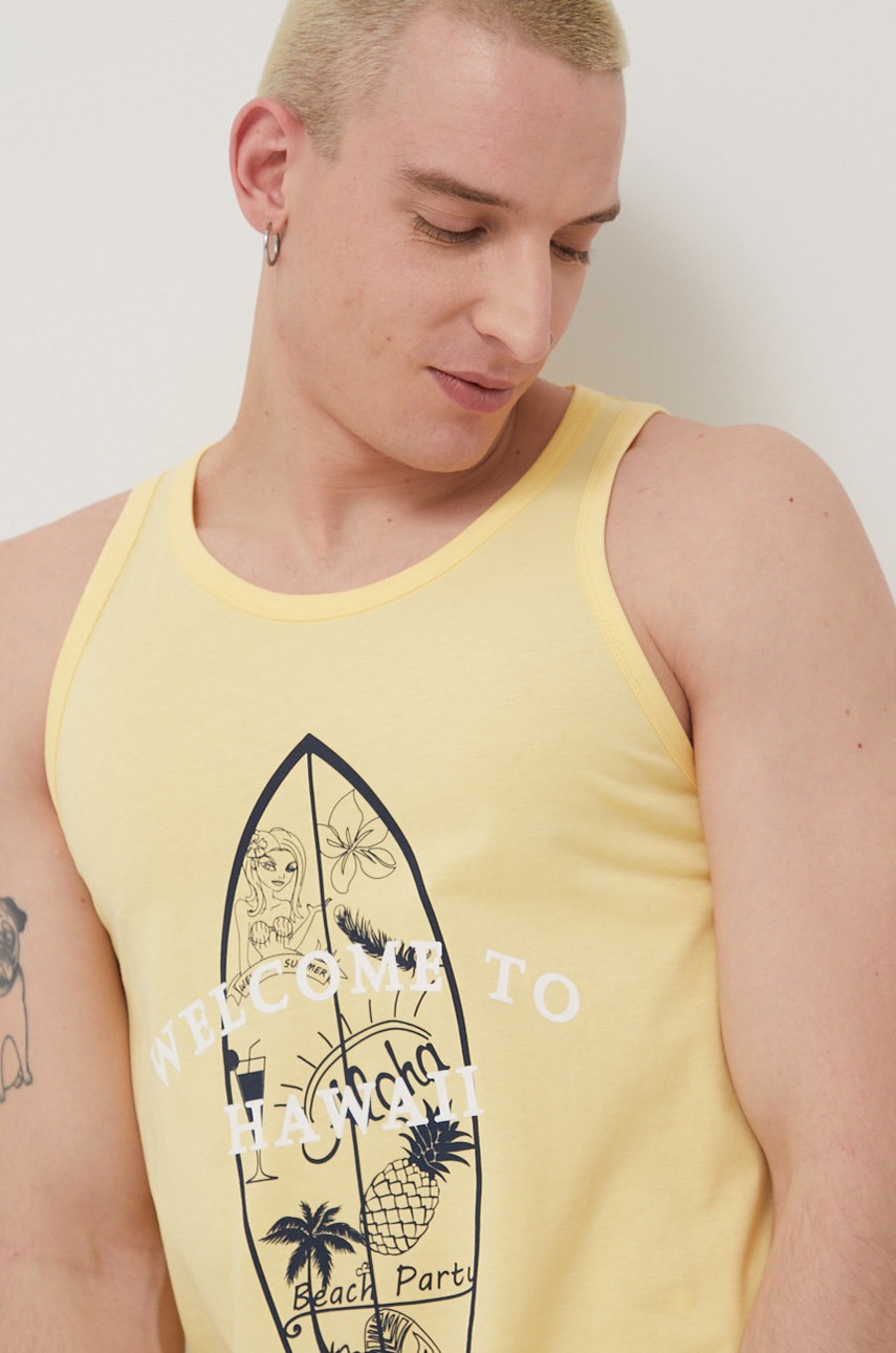 

Бавовняна футболка Produkt by Jack & Jones колір бежевий