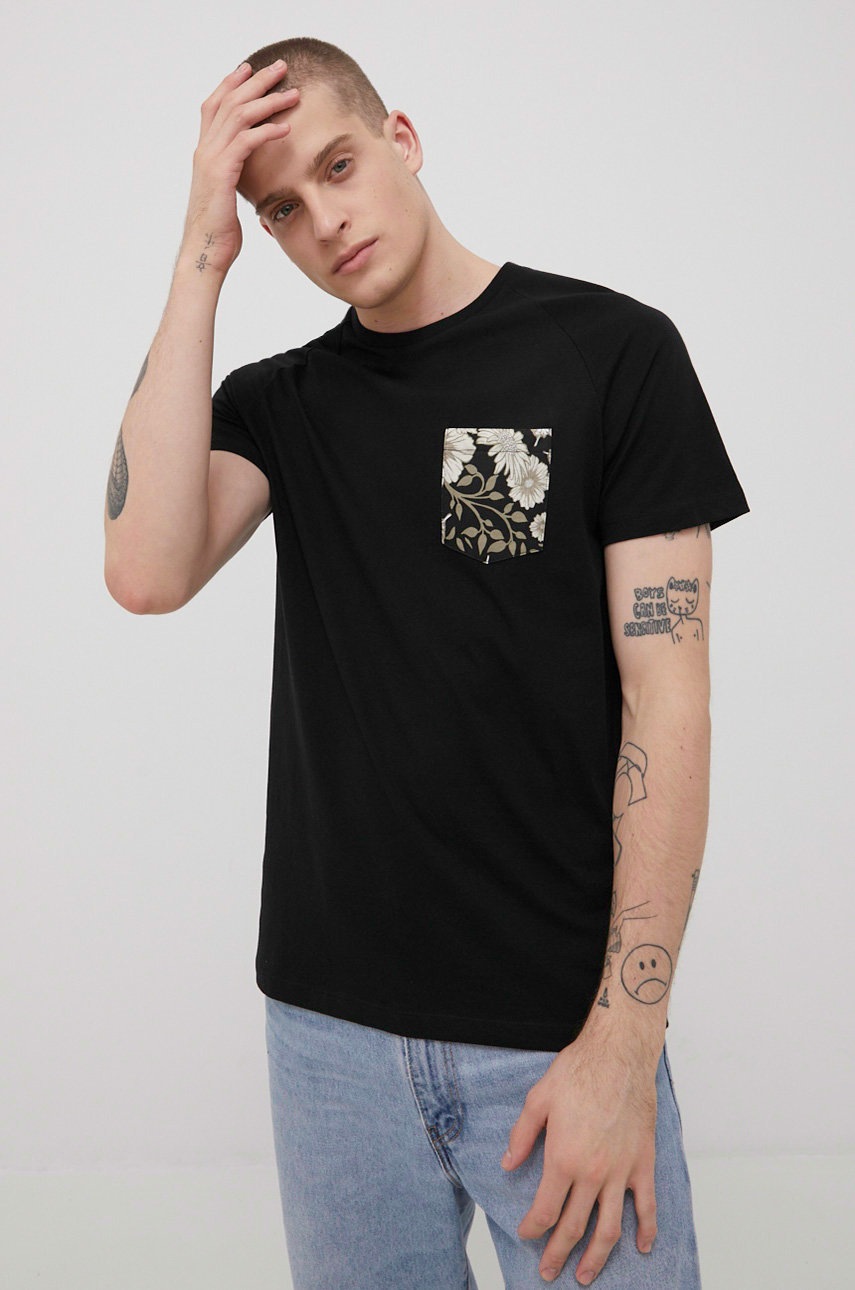 

Памучна тениска Produkt by Jack & Jones в черно с принт, Черен