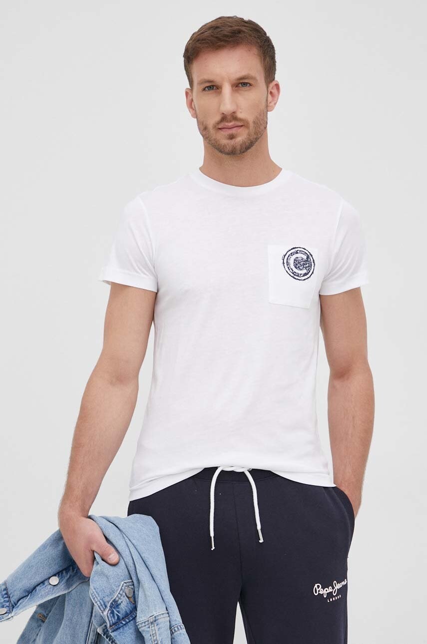 Colmar tricou barbati, culoarea alb, cu imprimeu