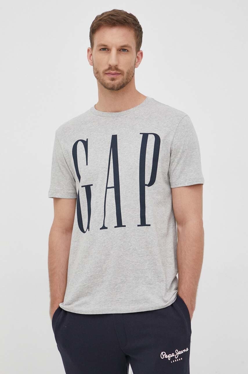 Gap tricou din bumbac culoarea gri, melanj