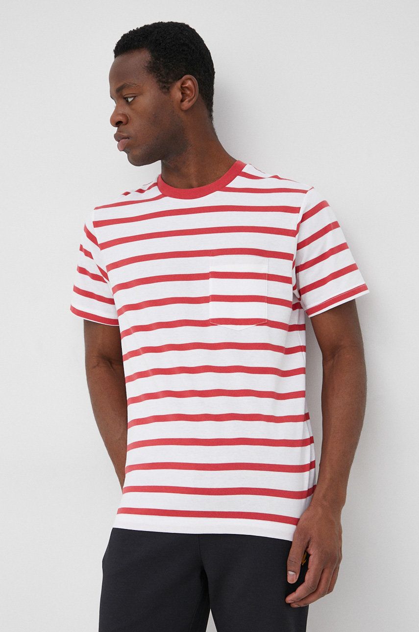 GAP t-shirt bawełniany kolor czerwony wzorzysty