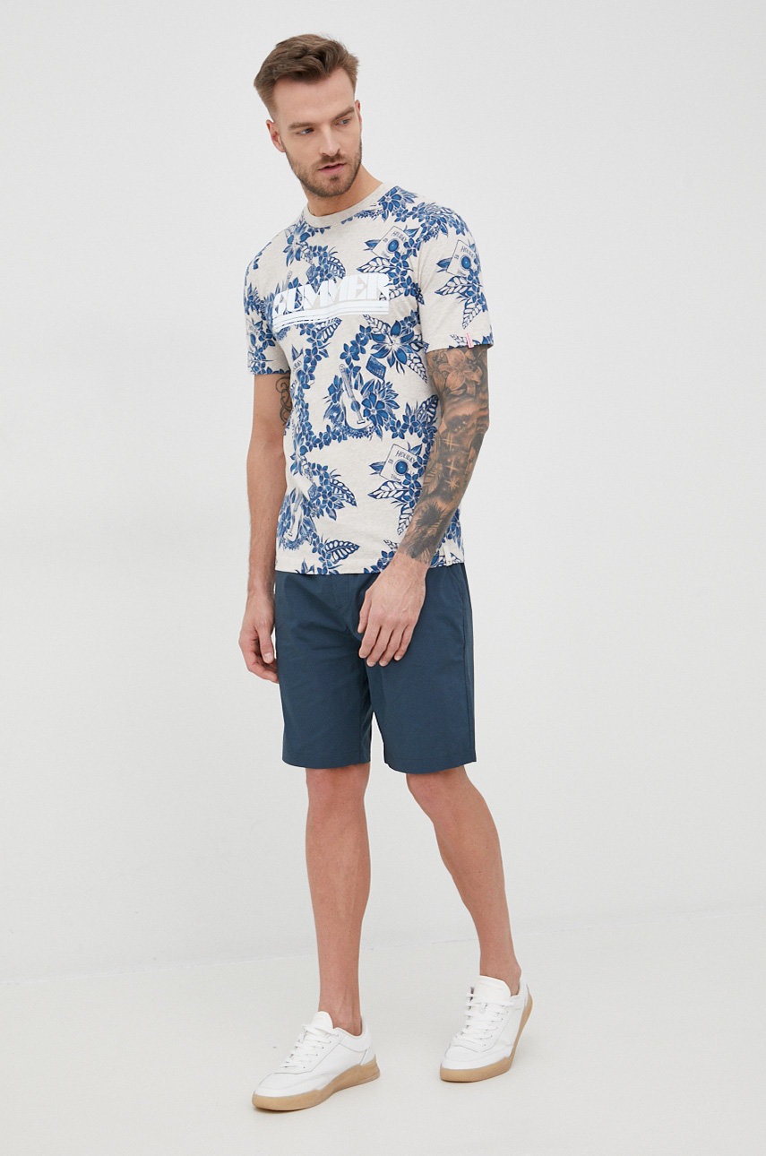 

Бавовняна футболка Scotch & Soda колір бежевий меланж