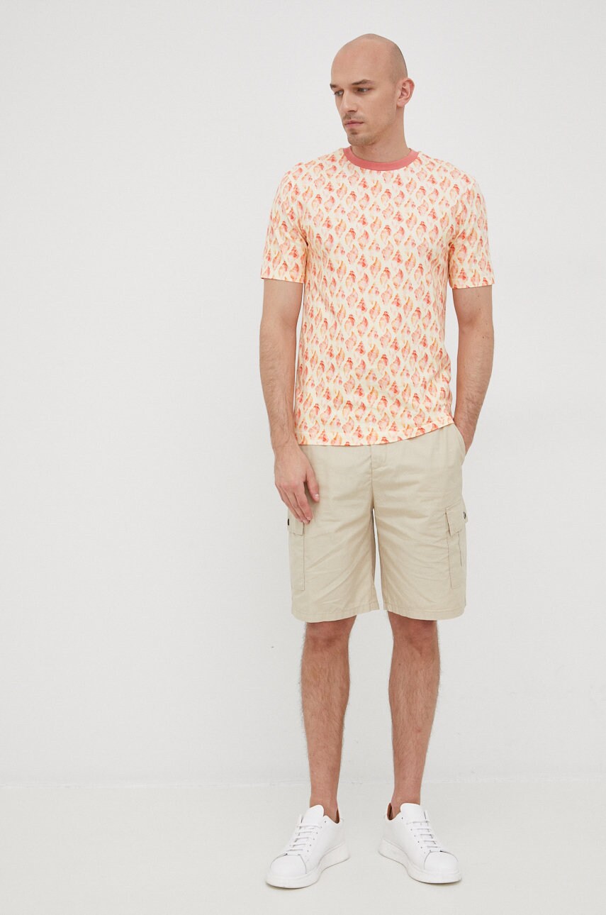 

Хлопковая футболка Scotch & Soda цвет жёлтый узорный