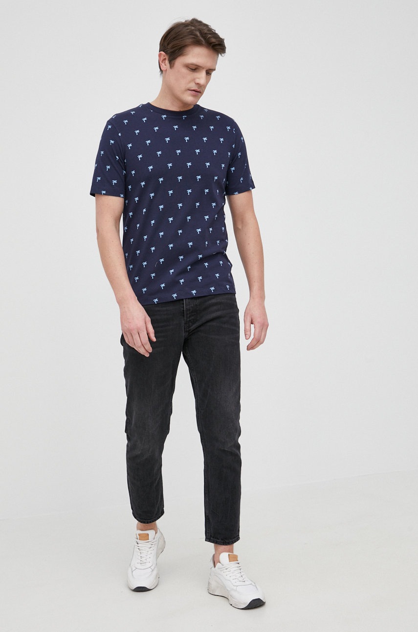 

Хлопковая футболка Scotch & Soda цвет синий с узором