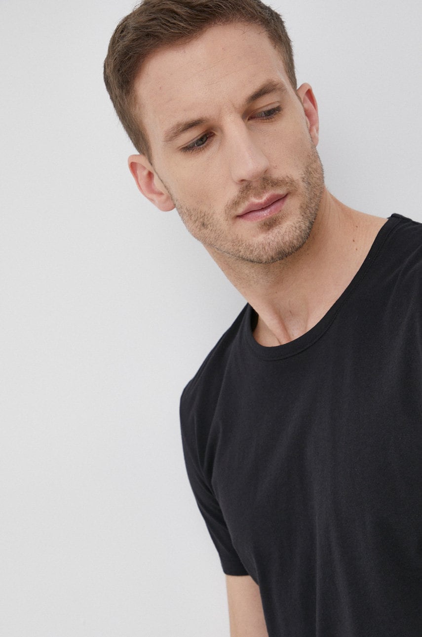 Paul smith tricou din bumbac culoarea negru, material neted