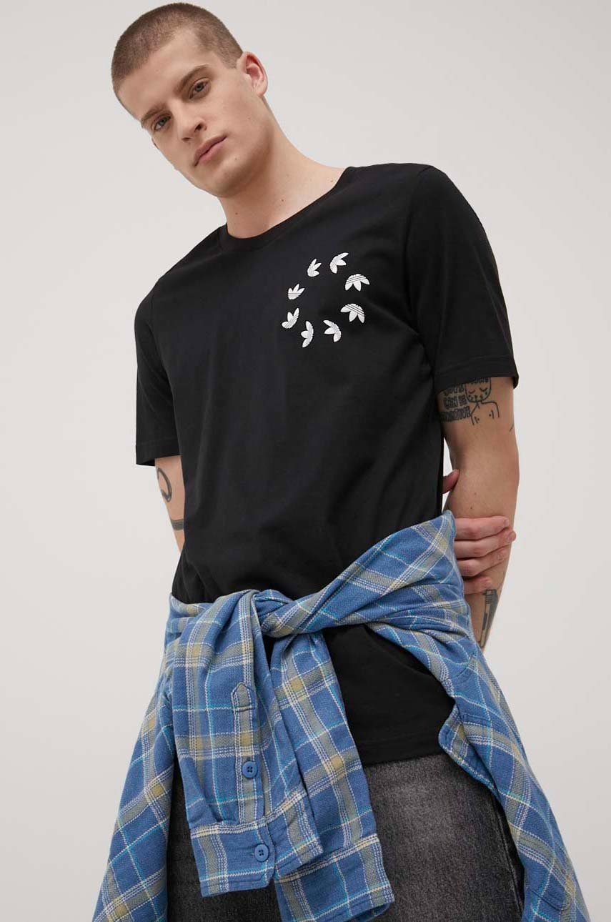 Adidas originals tricou din bumbac adicolor culoarea negru, cu imprimeu