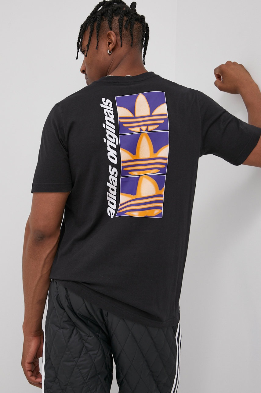 

Бавовняна футболка adidas Originals HC7184 колір чорний гладкий